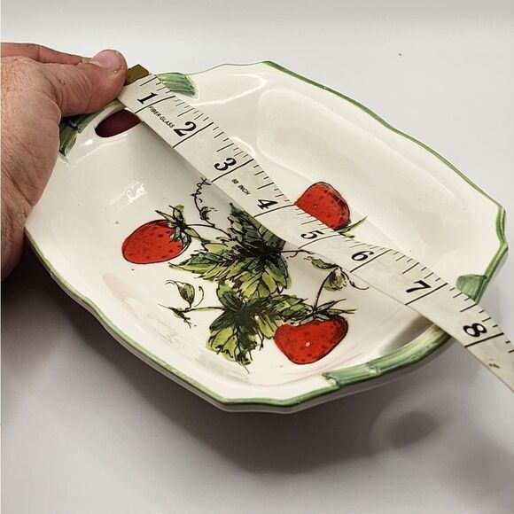 Vintage Shafford Les Fraises Strawberry Rectangular Serving Dish ONE - Picture 4 of 4